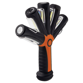 Steffen LED Akku-Handlampe WORKLIGHT 2.5 W (18 W), 230 lm, 6000K, 120° schwenkbar, IP20, schwarz/orange