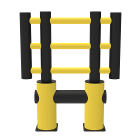 Maschinenschutzgitter „Kilo“, Höhe 1200 mm, gelb-schwarz, in 3 Breiten