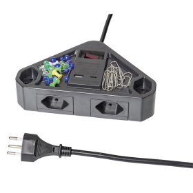 Steffen Multiprise CORNER, 4 x T13, 1 x USB-A, 1 x USB-C, avec interrupteur, 10 A, IP20, câble de 2 m, anthracite