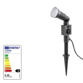Steffen GardenLine Spot mit LED-Lampe 6W, 400lm, 4000K, mit Timer und Dämmerungssensor, 3 m Kabel