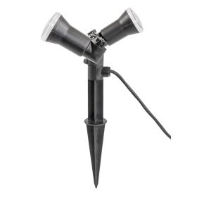 Steffen GardenLine Spot mit 2 x LED-Lampe 5W (10W), 800lm, 4000K, H05RN-F, 3 m Kabel