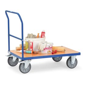 Plattformwagen fetra® mit Schiebebügel, Tragkraft 500 kg, Plattform 850 x 500 mm