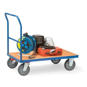 Plattformwagen fetra® mit Schiebebügel, Tragkraft 600 kg, Plattform 1000 x 700 mm