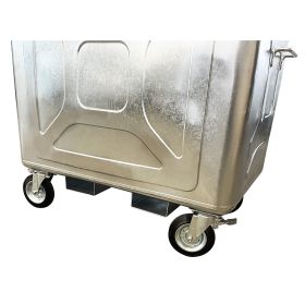 Conteneur en acier pour les déchets ménagers et industriels avec prise pour chariot élévateur, capacité 800 l