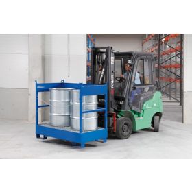 Auffangwanne mit Gitterrost für 2 - 4 Fässer (200 l), mit Gabelstaplertaschen