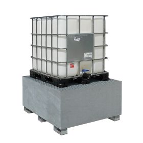 Auffangwanne 1 x IBC-Container, verzinkt, 1200 x 1500 x 700 mm