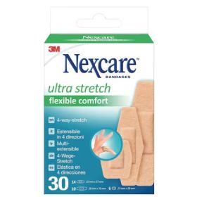 Pansements adhésifs Nexcare Comfort 360°, assortis, paquet de 30 pièces