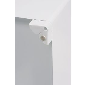 Metall-Abfalleimer weiss mit Pedalöffnung und Deckeldämpfer, Inhalt 90 Liter, 381 x 381 x 762 mm
