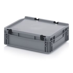Euro-Stapelbehälter mit Deckel in praktischen Grössen für Lagerung und Transport, 400 x 300 x 135 mm