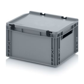 Euro-Stapelbehälter mit Deckel in praktischen Grössen für Lagerung und Transport, 400 x 300 x 235 mm