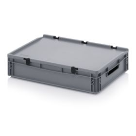 Euro-Stapelbehälter mit Deckel in praktischen Grössen für Lagerung und Transport, 600 x 400 x 135 mm