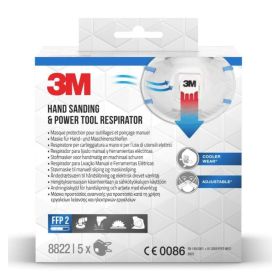 3M Masque de protection respiratoire 9322PRO5 blanc/bleu, 5 pièces