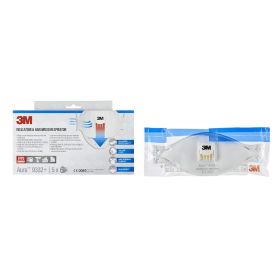 3M Masque de protection respiratoire 9332+ Blanc, 5 pièces