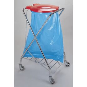 Support mobile pour sacs poubelle avec couvercle en plastique, pour sac poubelle de 120 litres