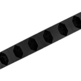 Steffen Multiprise ALU MODULAR SILVER, 6 x T13, 10 A, IP20, câble de 3 m avec interrupteur externe, argent/noir