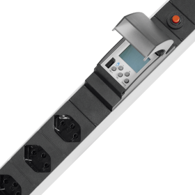 Steffen Multiprise ALU MODULAR SILVER, 5 x T13, minuterie numérique, 10 A, IP20, câble de 3 m, argent/noir