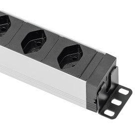 Steffen Multiprise ALU MODULAR SILVER, 5 x T13, minuterie numérique, 10 A, IP20, câble de 3 m, argent/noir