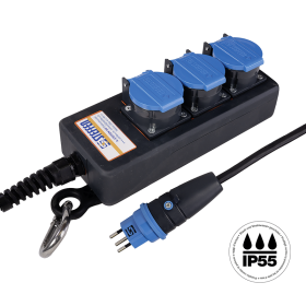 Steffen Multiprise PROFESSIONAL, prises de courant T13, 10 A, GdV 3 x 1.5 mm², IP55, noir/bleu, différents versions
