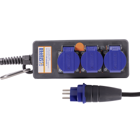 Steffen Steckdosenleiste PROFESSIONAL, T23 Steckdosen, 16 A, GdV 3 x 2.5mm², IP55, schwarz/blau, diverse Ausführungen