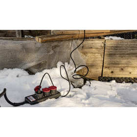 Steffen Steckdosenleiste PROFESSIONAL, 3 x T25 Steckdosen, 16 A, 3 m Kabel - GdV 5 x 2.5mm², IP55, schwarz/rot