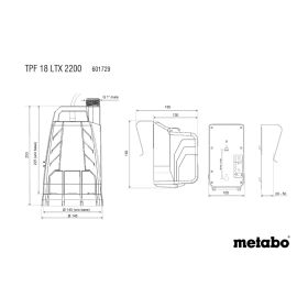 Metabo Pompe immergée et citerne à eau de pluie sans fil TPF 18 LTX 2200, 18 V sans batterie