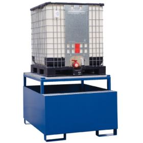 Abfüllstation 1 x IBC-Container, lackiert RAL 5010, Auffangvolumen 1000 Liter