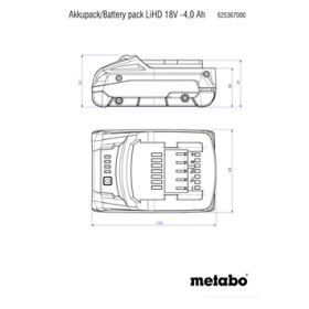 Metabo LiHD Akku 18 V / 4.0 Ah zu CAS-Akkusystem