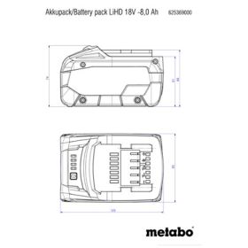 Metabo LiHD Akku 18 V / 10.0 Ah zu CAS-Akkusystem