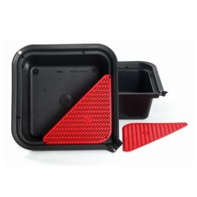 PE-Auffangschale 7 l mit Sieb, schwarz, 365 × 365 × 132 mm