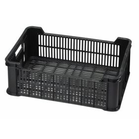 Kunststoff-Transportbehälter schwarz - für Obst und Gemüse, 600 x 400 x 220 mm