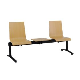 Besucherbank ELSI, aus Birkensperrholz/Stahl, drei Sitzplätze