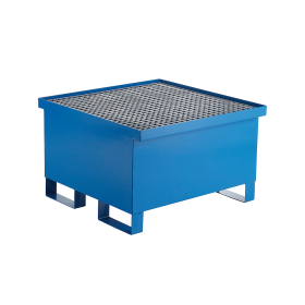 Auffangwanne 1 x 200 l, lackiert, mit verzinktem Gitterrost, 800 x 800 x 500 mm