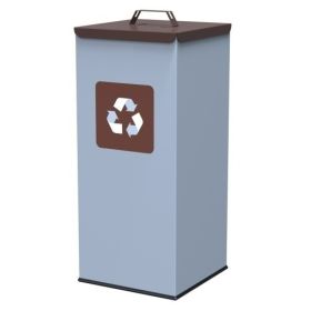 Poubelle - organique avec couvercle brun, 60 litres, 300 x 300 x 700 mm