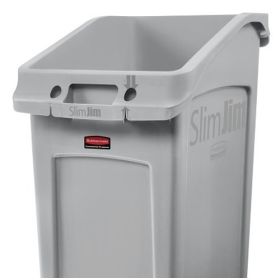 Abfallbehälter Slim Jim Untertisch, grau, Inhalt 87 Liter, 560 x 400 x 762 mm