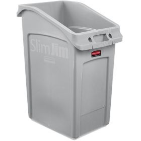 Poubelle Slim Jim sous le comptoir, gris, capacité 87 litres, 560 x 400 x 762 mm