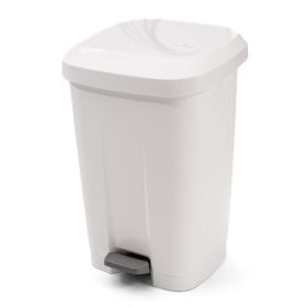 Müllbehälter aus Kunststoff mit Tretfunktion 50 l, weiss, LxBxH 405 x 370 x 570 mm