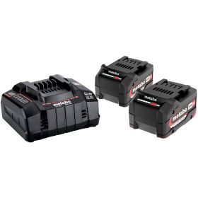 Metabo Set de base 18 V Li-Ion 5.2 Ah, 2 x batteries et chargeur ASC 145