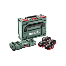 Metabo Set de base 18 V LiHD 5.5 Ah - 10.0 Ah, 4 x batteries, double chargeur rapide ASC 145 DUO et metaBOX 145