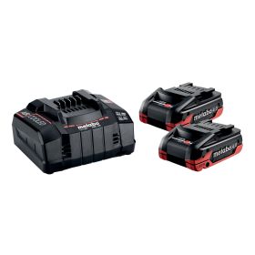 Metabo Basis-Set, 2 x Akkus 18 V LiHDX 4.0 Ah und Ladegerät ASC 145