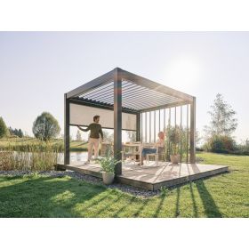 Biohort Sonnenschutzrollo mit ZIP-Funktion, quarzgrau-metallic für 3-m-Seite