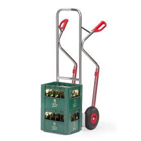 Fetra Alu-Stapelkarre mit Kunststoff-Gleitkufen, Standardschaufel, 200 kg Tragkraft