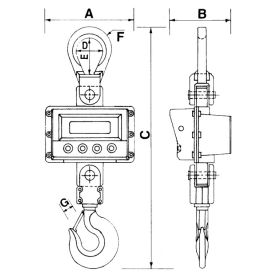 Funk-Digital-Kranwaage KPZ 402F, Kapazität 10'000 kg, Anzeigeschritt 5.0 kg