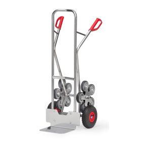 Fetra Treppenkarre Alu 200 kg Tragkraft, Luftbereifung und 2 fünfarmige Rad-Sterne, Plattform 320 x 250 mm