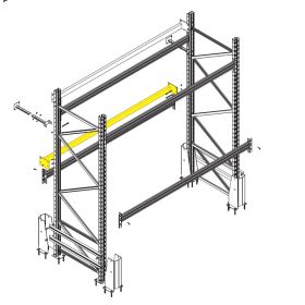 Durchschubsicherung für Palettenregal, Länge 3300 mm