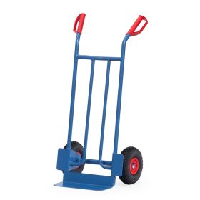 Fetra Sackkarre aus Stahlrohr, Höhe 1150 mm, Standardschaufel, PU-Bereifung