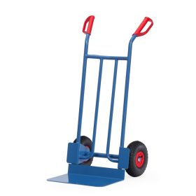 Fetra Sackkarre aus Stahlrohr, Höhe 1150 mm, extra breite Schaufel, Luftbereifung
