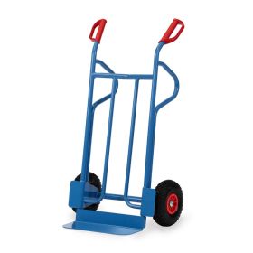 Fetra Stahlrohr-Sackkarre mit Stahlblechschaufel, Höhe 1200 mm, PU-Bereifung