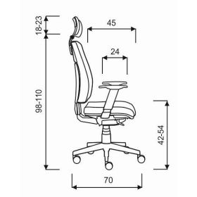 Chaise de bureau ergonomique Calla avec couture décorative, hauteur réglable en continu, 500 x 450 mm