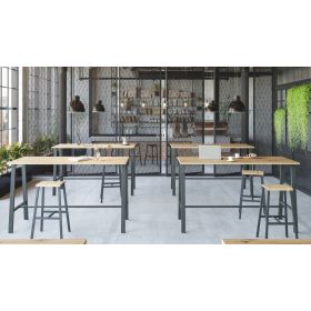 Besprechungs-Stehtisch Loris, 1750 x 680 x 1042 mm, Dekor/Holzart Asteiche