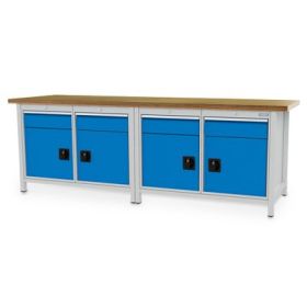Bedrunka+Hirth établi en caisson, R 18-24, 4 tiroirs et 4 portes battantes, l x p 2500 x 750 mm